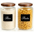 2 Large Glass Jars with Airtight Wooden Lids