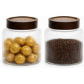 2 Glass Jars with Airtight Wooden Lid