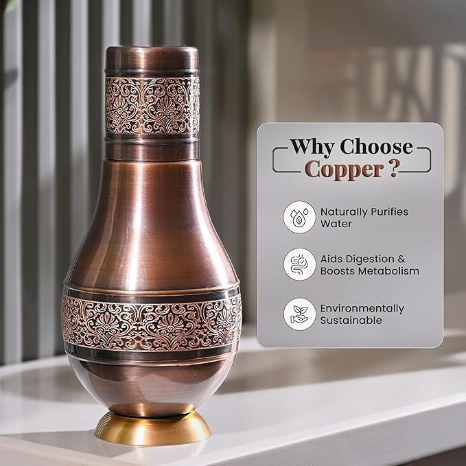 1L Etched Copper Jar with Lid