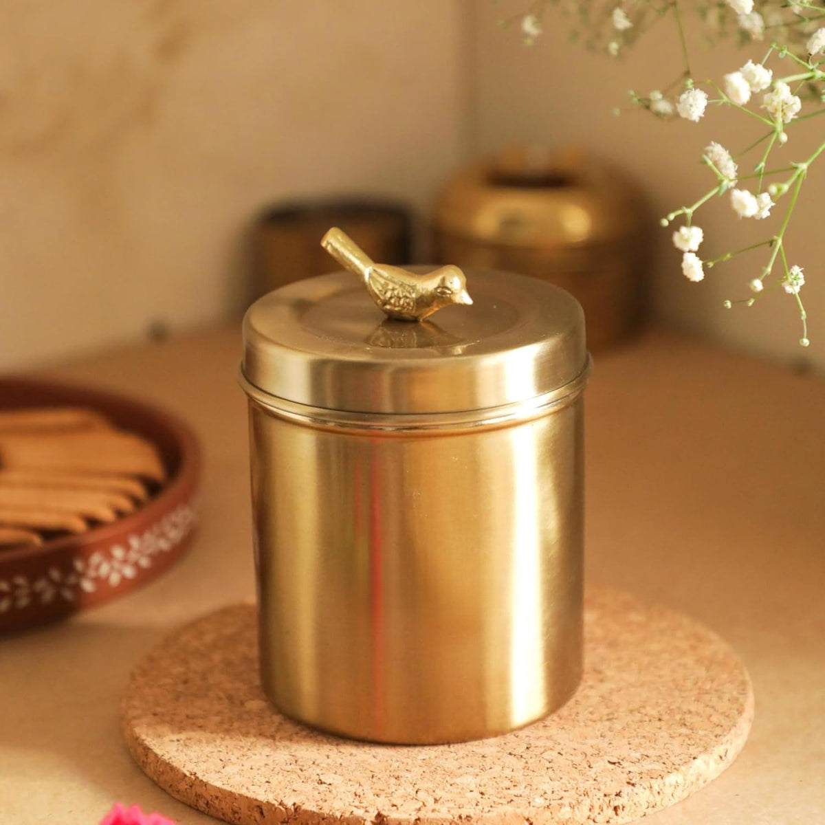 1 Steel Food Storage Canister with Clear Lid