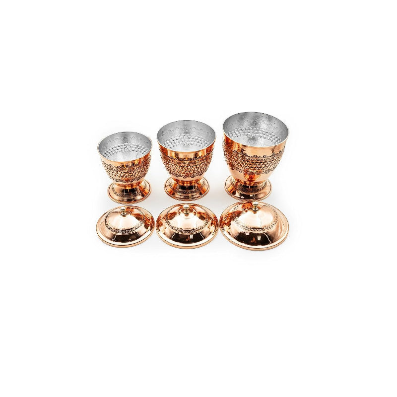 3 Honeycomb Copper Handmade Spice Jars