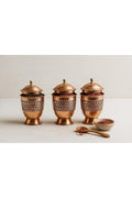 3 Honeycomb Copper Handmade Spice Jars