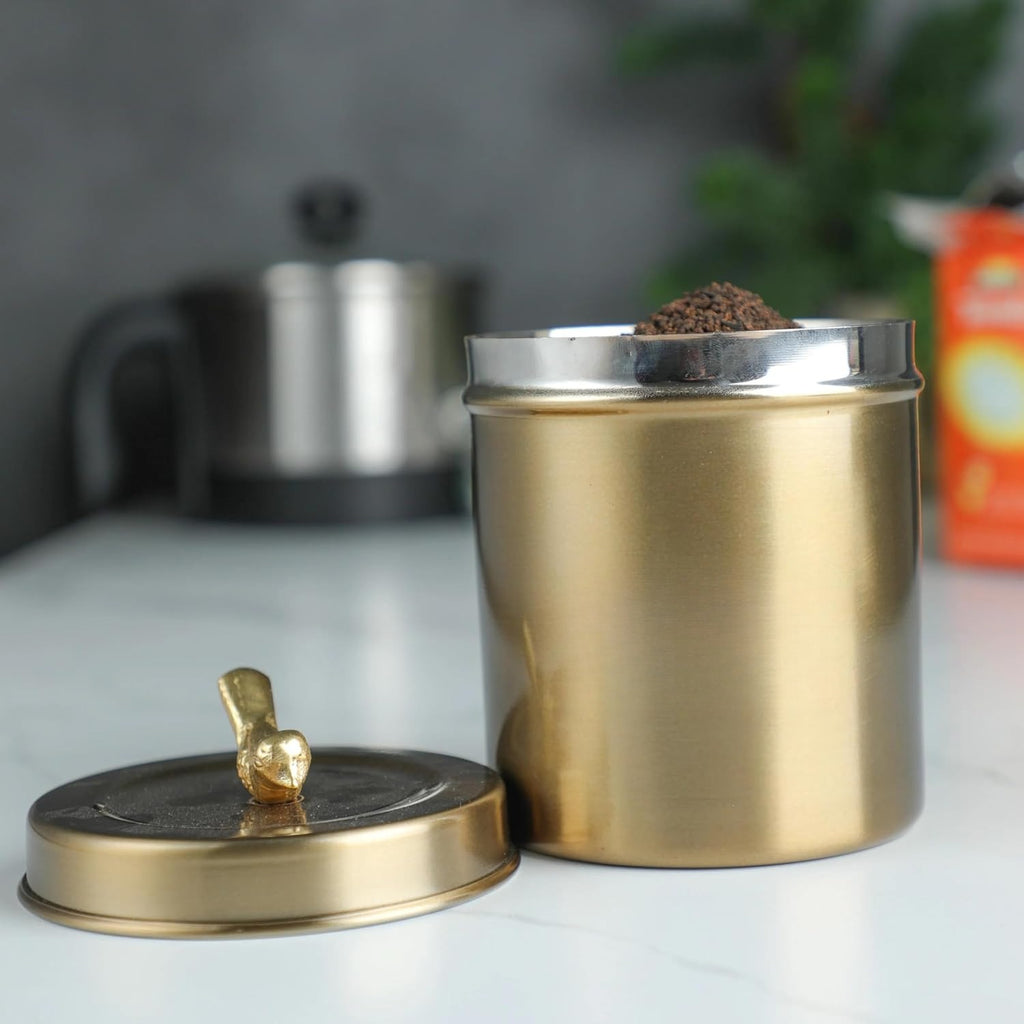 1 Steel Food Storage Canister with Clear Lid