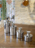 4 Nickel‑Plated Copper Spice Jars Set