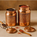 2 Honeycomb Copper Spice Storage Jars