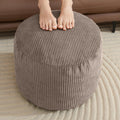 Small Brown Corduroy Pouf Ottoman 20x15"