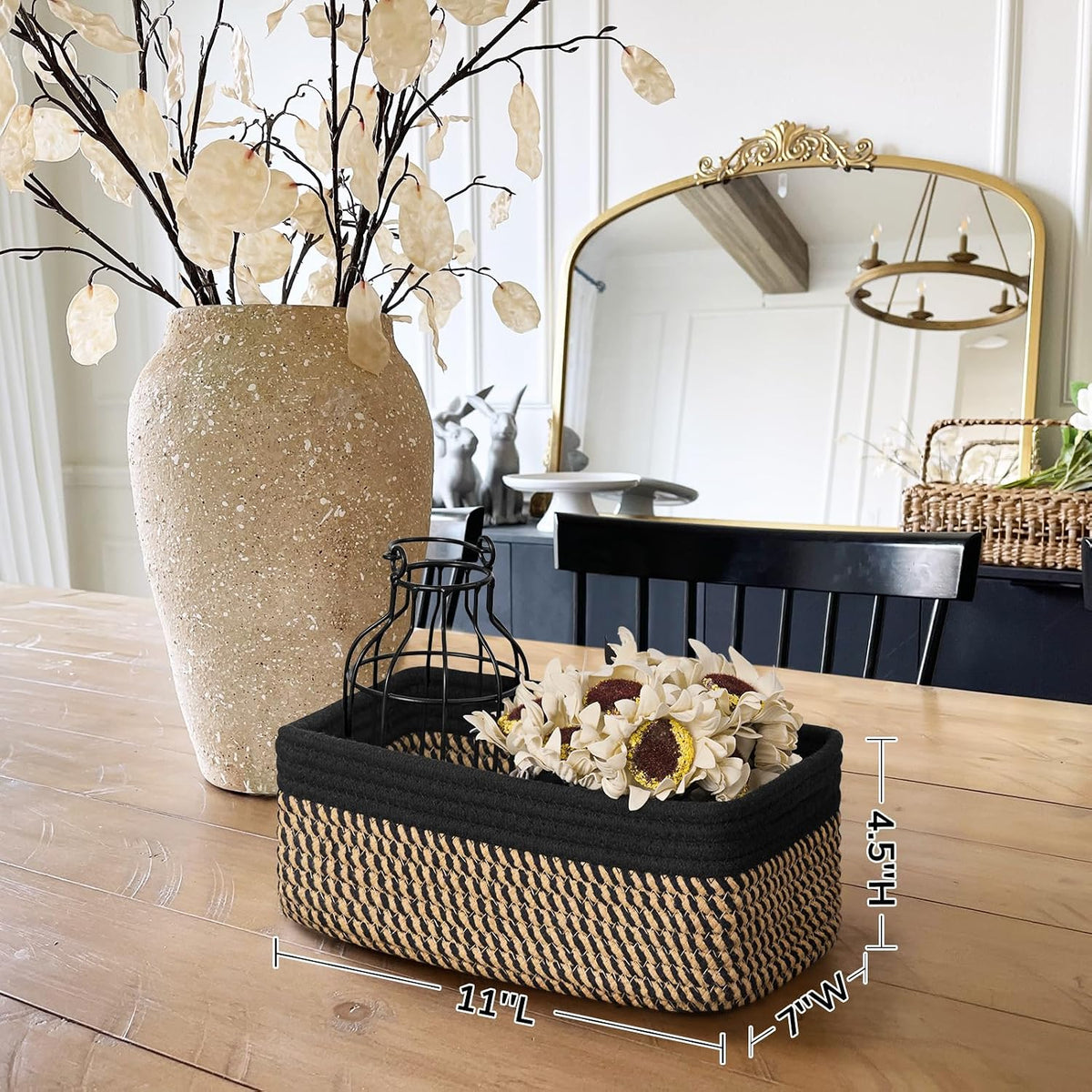 3‑Pack Wicker Closet Storage Baskets 11×7×4.5"