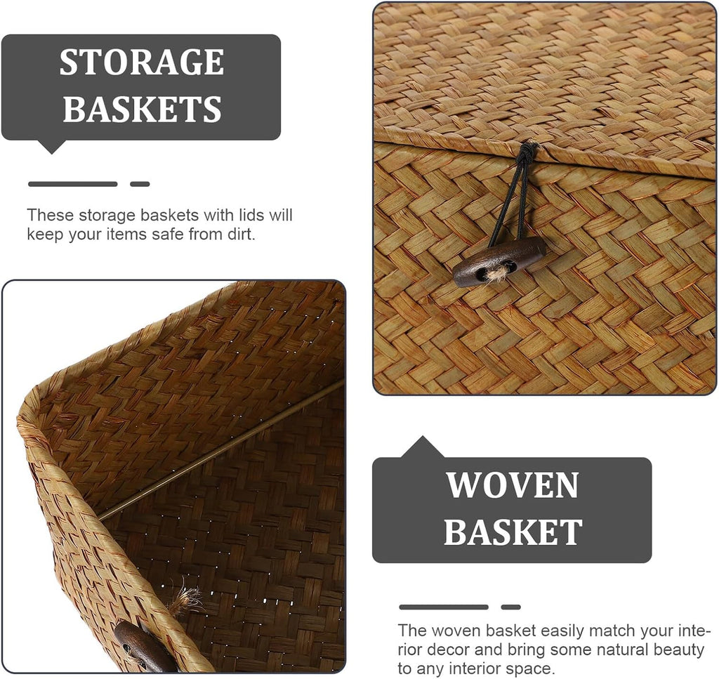 2Pcs Lidded Desktop Storage Boxes