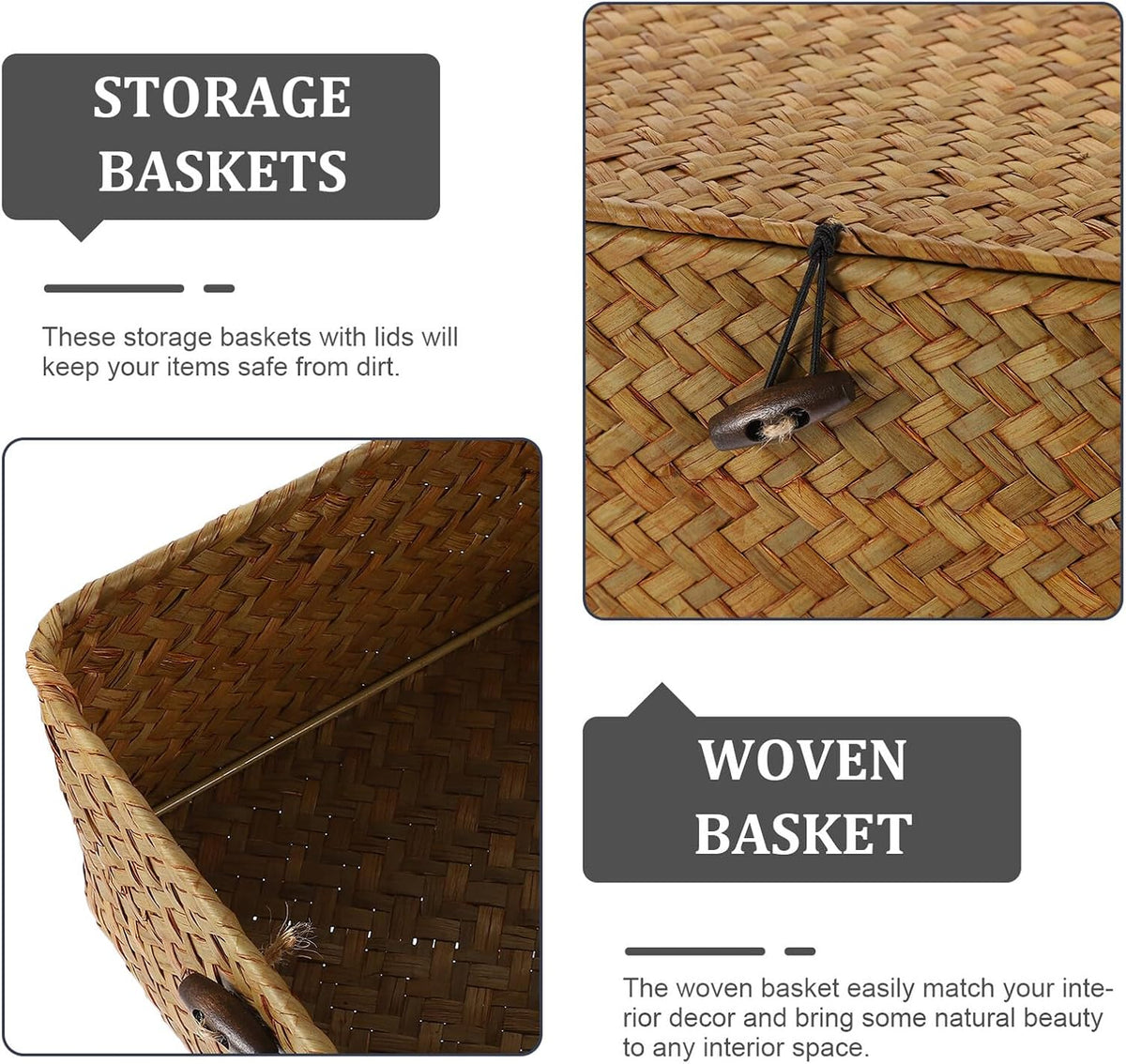 2Pcs Lidded Desktop Storage Boxes
