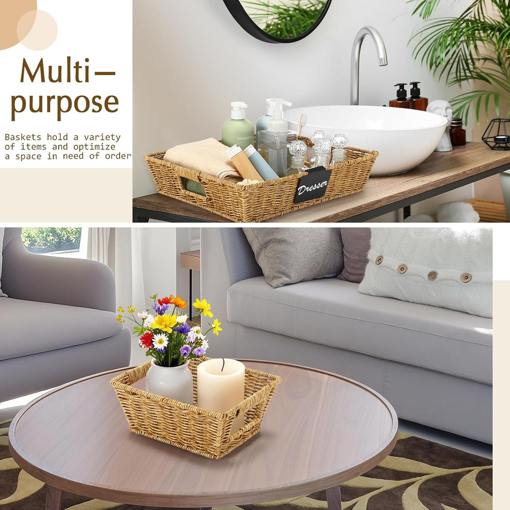 9‑Pcs Brown Multi‑Size Wicker Storage Baskets