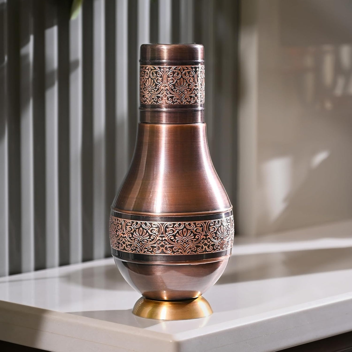 1L Etched Copper Jar with Lid