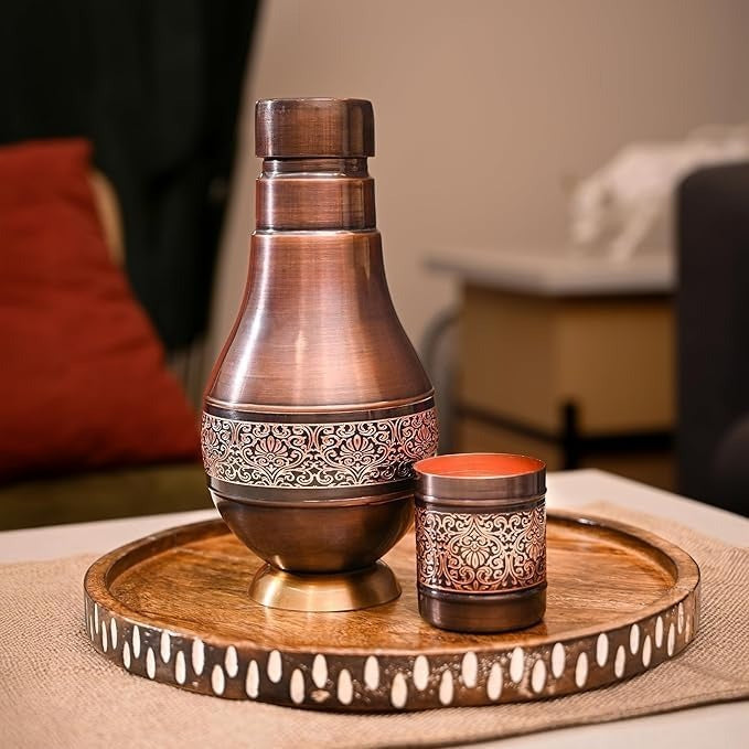 1L Etched Copper Jar with Lid