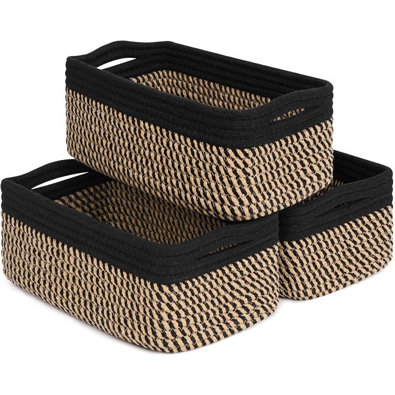 3‑Pack Wicker Closet Storage Baskets 11×7×4.5"
