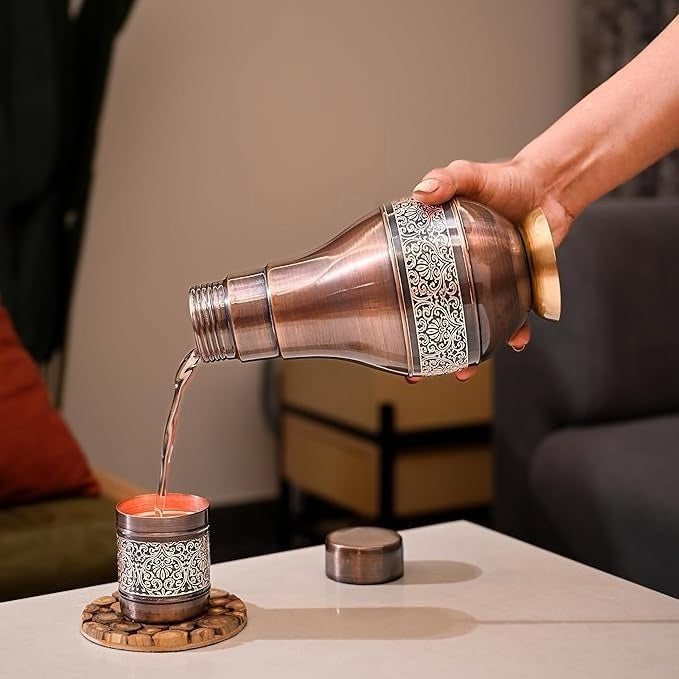 1L Etched Copper Jar with Lid